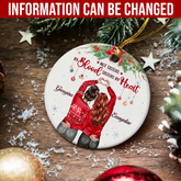 Personalized Best Friend Ornament - Not Sisters by Blood But Sisters by Hearts Christmas Ceramic Ornaments Friendship Ornament Gifts for Bestie BFF Soul Sister Hanging Xmas Tree Decor